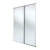 Spacepro Classic 2-Door Sliding Wardrobe Door Kit Cashmere Frame Mirror Panel 1185 X 2260mm -ClearAmber shop 396GK P