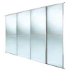 Spacepro Minimalist 4-Door Sliding Wardrobe Door Kit Silver Frame Mirror Panel 3024 X 2260mm 2 Spacepro Minimalist 4-Door Sliding Wardrobe Door Kit Silver Frame Mirror Panel 3024 X 2260mm -ClearAmber shop 402GP P