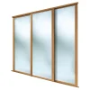 Spacepro Shaker 3-Door Framed Sliding Wardrobe Mirror Doors Oak Frame Mirror Panel 2136 X 2260mm -ClearAmber shop 4086F P