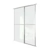 Spacepro Minimalist 2-Door Sliding Wardrobe Door Kit Silver Frame Mirror Panel 1512 X 2260mm -ClearAmber shop 427GP P