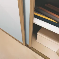 Spacepro Classic 4-Door Sliding Wardrobe Door Kit Oak Frame Mirror Panel 2370 X 2260mm -ClearAmber shop 428GK A2