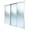 Spacepro Minimalist 3-Door Sliding Wardrobe Door Kit Silver Frame Mirror Panel 1806 X 2260mm -ClearAmber shop 437GP P