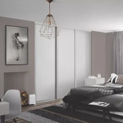 Spacepro 3-Door Sliding Wardrobe Door Kit Dove Grey Frame Dove Grey Panel 1680 X 2260mm