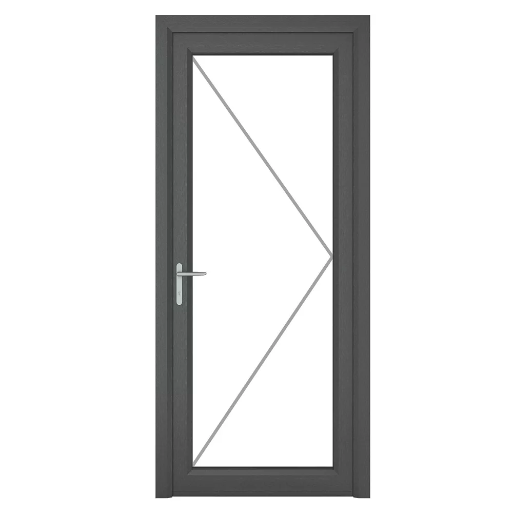 Crystal 1-Panel 1-Clear Light RH Anthracite Grey UPVC Back Door 2090 X 890mm 4 Crystal 1-Panel 1-Clear Light RH Anthracite Grey UPVC Back Door 2090 X 890mm - Image 2