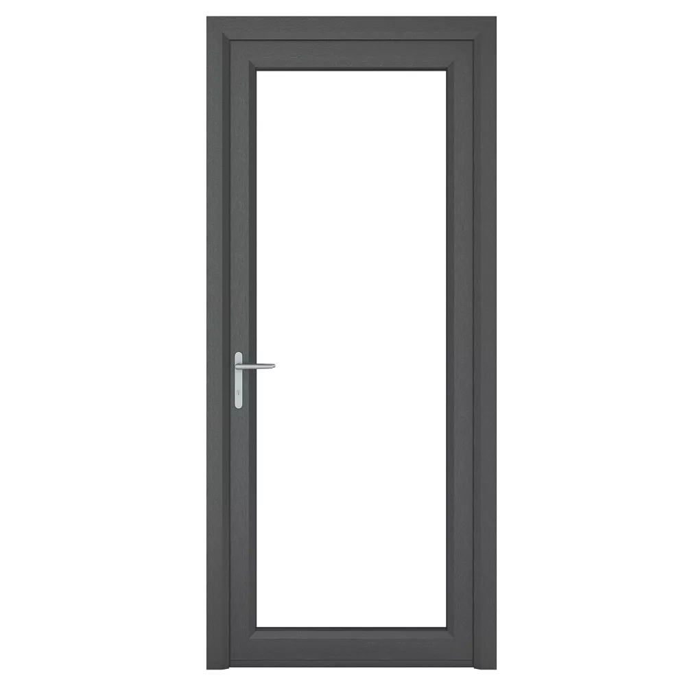 Crystal 1-Panel 1-Clear Light RH Anthracite Grey UPVC Back Door 2090 X 890mm 3 Crystal 1-Panel 1-Clear Light RH Anthracite Grey UPVC Back Door 2090 X 890mm