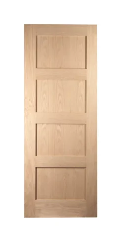 Jeld-Wen Unfinished Oak Veneer Wooden 4-Panel Shaker Internal Door 2040 X 826mm