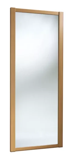 Spacepro Shaker 2-Door Framed Sliding Wardrobe Mirror Doors Oak Frame Mirror Panel 1449 X 2260mm -ClearAmber shop 4619F A1