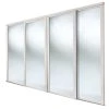 Spacepro Shaker 4-Door Sliding Wardrobe Door Kit Cashmere Frame Mirror Panel 2898 X 2260mm -ClearAmber shop 464GP P