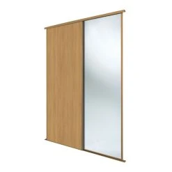 Spacepro Classic 2-Door Sliding Wardrobe Door Kit Oak Frame Oak / Mirror Panel 1793 X 2260mm
