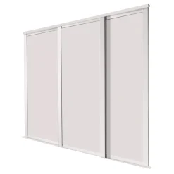 Spacepro Shaker 3-Door Sliding Wardrobe Door Kit Cashmere Frame Cashmere Panel 2592 X 2260mm