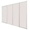 Spacepro Classic 4-Door Sliding Wardrobe Door Kit Cashmere Frame Cashmere Panel 2978 X 2260mm -ClearAmber shop 468GK P