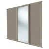 Spacepro Shaker 3-Door Sliding Wardrobe Door Kit Stone Grey Frame Stone Grey / Mirror Panel 2592 X 2260mm -ClearAmber shop 468GP P