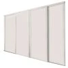 Spacepro Shaker 4-Door Sliding Wardrobe Door Kit Cashmere Frame Cashmere Panel 2898 X 2260mm -ClearAmber shop 479GP P