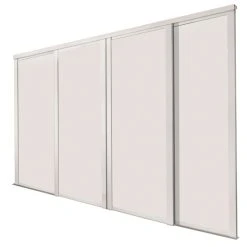 Spacepro Shaker 4-Door Sliding Wardrobe Door Kit Cashmere Frame Cashmere Panel 2898 X 2260mm