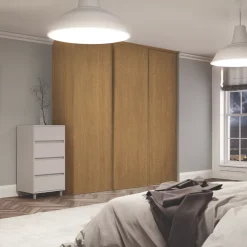 Spacepro Classic 3-Door Sliding Wardrobe Door Kit Oak Frame Oak Panel 2216 X 2260mm 6 Spacepro Classic 3-Door Sliding Wardrobe Door Kit Oak Frame Oak Panel 2216 X 2260mm -ClearAmber shop 488GK A1