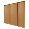 Spacepro Shaker 3-Door Panel Sliding Wardrobe Doors Oak Frame Oak Panel 2136 X 2260mm -ClearAmber shop 4976F P