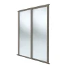 Spacepro Shaker 2-Door Sliding Wardrobe Door Kit Stone Grey Frame Mirror Panel 1753 X 2260mm -ClearAmber shop 500GK P