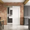 Jeld-Wen Grange Primed White Wooden Cottage Internal Sliding Barn Door 2073 X 862mm -ClearAmber shop 502JR P
