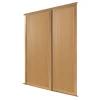 Spacepro Shaker 2-Door Panel Sliding Wardrobe Doors Oak Frame Oak Panel 1753 X 2260mm -ClearAmber shop 5061F P