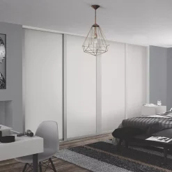 Spacepro 4-Door Sliding Wardrobe Door Kit Dove Grey Frame Dove Grey Panel 2898 X 2260mm