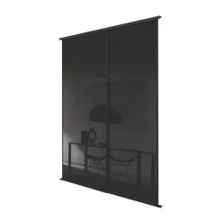Spacepro Classic 2-Door Framed Glass Sliding Wardrobe Doors Black Frame Black Panel 1793 X 2260mm 7 Spacepro Classic 2-Door Framed Glass Sliding Wardrobe Doors Black Frame Black Panel 1793 X 2260mm -ClearAmber shop 5399F A1