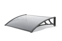 Greenhurst Easy Fit Door Canopy Black 1 X 0.6 X 0.23m -ClearAmber shop 5603V A1