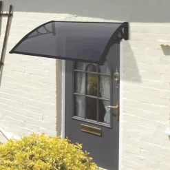 Greenhurst Easy Fit Door Canopy Black 1 X 0.6 X 0.23m -ClearAmber shop 5603V A3