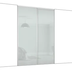 Spacepro Classic 2-Door Framed Glass Sliding Wardrobe Doors White Frame Arctic White Panel 1793 X 2260mm