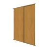 Spacepro Classic 2-Door Sliding Wardrobe Door Kit Oak Frame Oak Panel 1185 X 2260mm -ClearAmber shop 569GK P