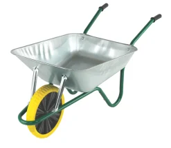 Walsall Wheelbarrows Walsall Easiload Puncture-Proof Wheel Wheelbarrow Galvanised 85Ltr