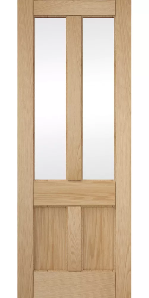 Jeld-Wen Deco 4-Clear Light Unfinished Oak Veneer Wooden 4-Panel Internal Door 1981 X 762mm 4 Jeld-Wen Deco 4-Clear Light Unfinished Oak Veneer Wooden 4-Panel Internal Door 1981 X 762mm - Image 2