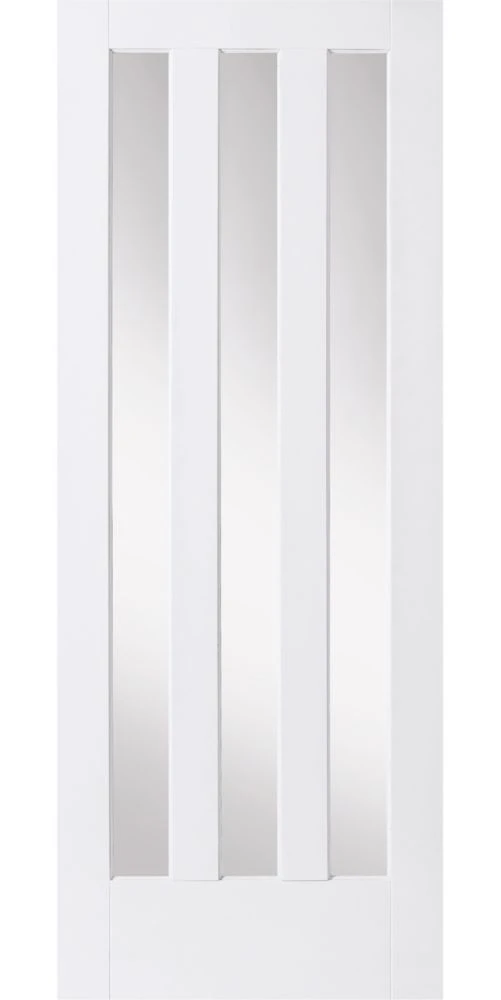 Jeld-Wen 3-Clear Light Primed White Wooden 3-Panel Internal Door 1981 X 762mm 4 Jeld-Wen 3-Clear Light Primed White Wooden 3-Panel Internal Door 1981 X 762mm - Image 2