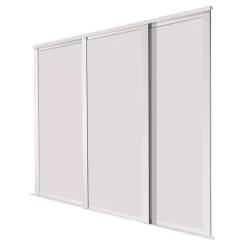 Spacepro Shaker 3-Door Sliding Wardrobe Door Kit Cashmere Frame Cashmere Panel 1680 X 2260mm
