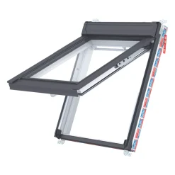 Keylite Manual Top-Hung Grey & White Timber Roof Window Clear 780 X 980mm