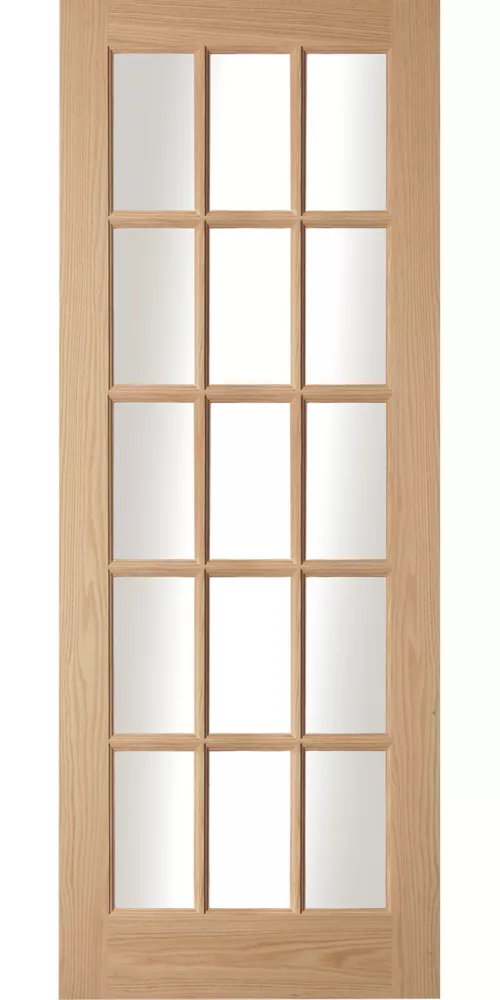 Jeld-Wen 15-Clear Light Unfinished Oak Veneer Wooden 15-Panel Internal Door 2040 X 826mm 4 Jeld-Wen 15-Clear Light Unfinished Oak Veneer Wooden 15-Panel Internal Door 2040 X 826mm - Image 2