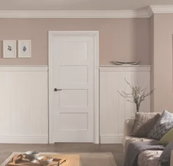 Jeld-Wen Primed White Wooden 4-Panel Shaker Internal Door 1981 X 686mm