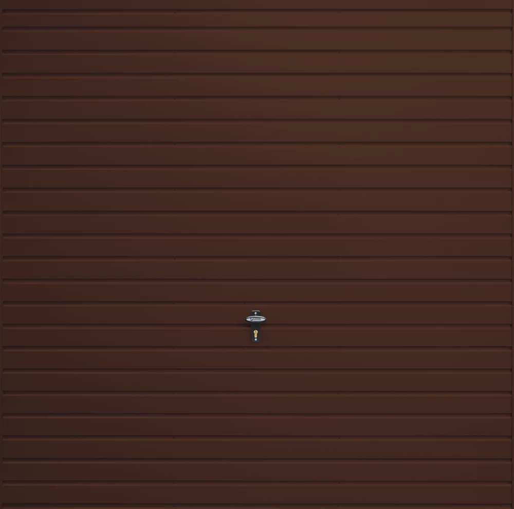 Gliderol Horizontal 7' X 7' Non-Insulated Frameless Steel Up & Over Garage Door Mahogany Brown 3 Gliderol Horizontal 7' X 7' Non-Insulated Frameless Steel Up & Over Garage Door Mahogany Brown