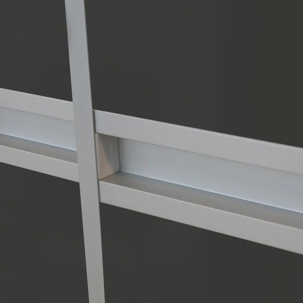 Spacepro Minimalist 2-Door Sliding Wardrobe Door Kit Silver Frame Black Glass Panel 1512 X 2260mm 5 Spacepro Minimalist 2-Door Sliding Wardrobe Door Kit Silver Frame Black Glass Panel 1512 X 2260mm - Image 3