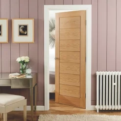 Jeld-Wen Unfinished Oak Veneer Wooden Cottage Internal Door 1981 X 686mm -ClearAmber shop 622JK A1