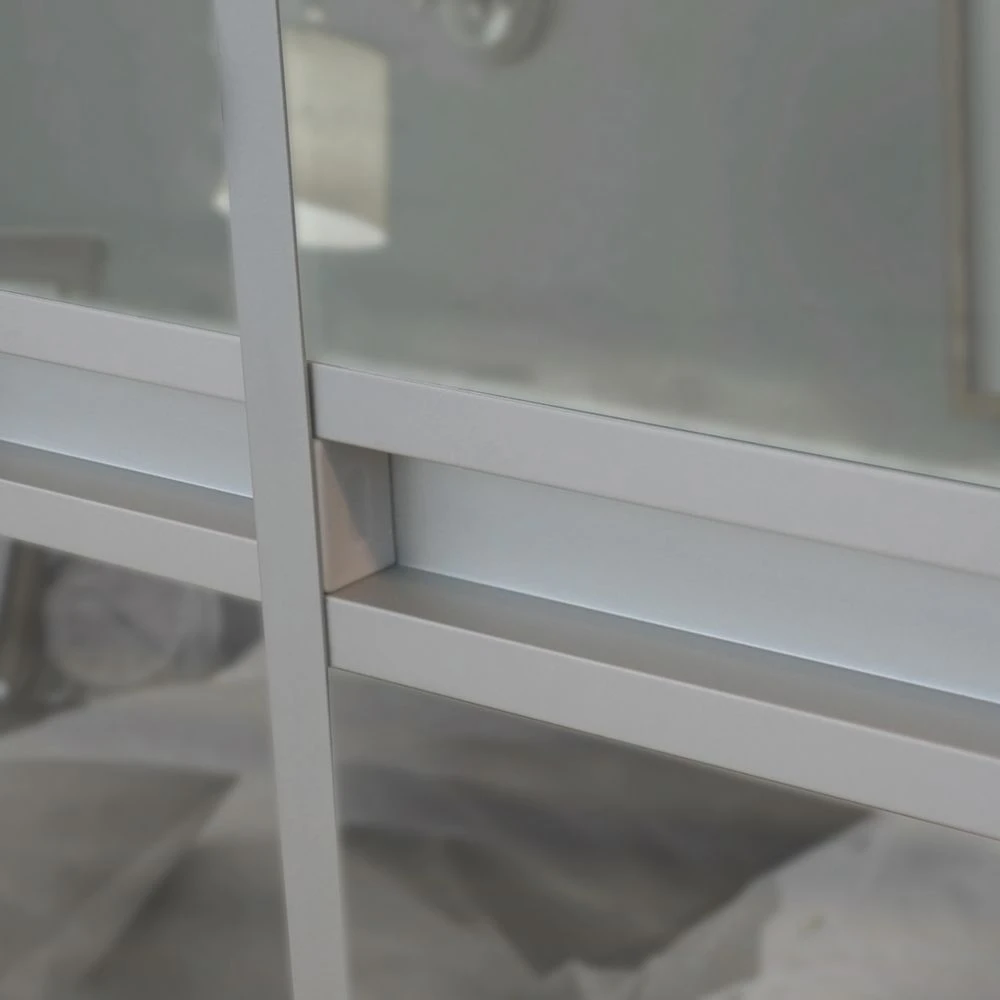 Spacepro Minimalist 4-Door Sliding Wardrobe Door Kit Silver Frame Mirror Panel 2416 X 2260mm 5 Spacepro Minimalist 4-Door Sliding Wardrobe Door Kit Silver Frame Mirror Panel 2416 X 2260mm - Image 3