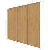 Spacepro Classic 3-Door Sliding Wardrobe Door Kit Oak Frame Oak Panel 1760 X 2260mm -ClearAmber shop 636GK P