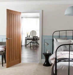 Jeld-Wen Oregon Unfinished Oak Veneer Wooden Cottage Internal Fire Door 2040 X 626mm