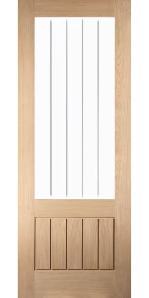 Jeld-Wen Oregon Etch 1-Semi-Translucent Light Unfinished Oak Veneer Wooden Cottage Internal Door 1981 X 838mm 4 Jeld-Wen Oregon Etch 1-Semi-Translucent Light Unfinished Oak Veneer Wooden Cottage Internal Door 1981 X 838mm - Image 2