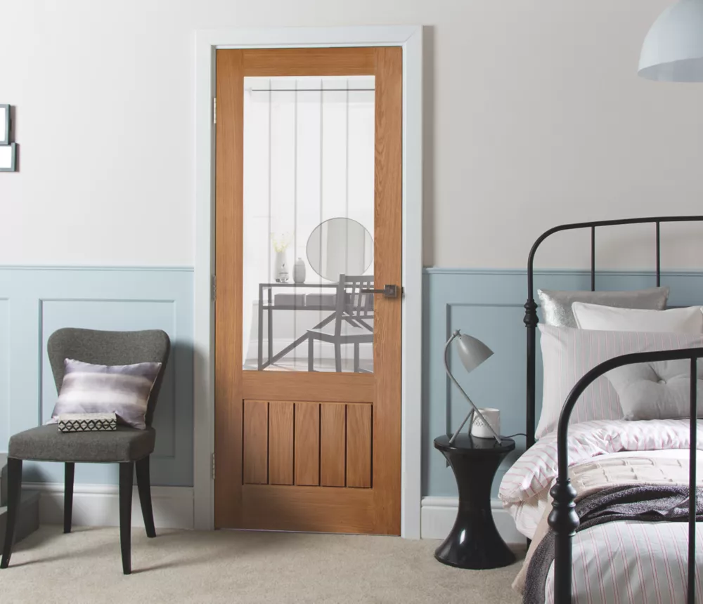 Jeld-Wen Oregon Etch 1-Semi-Translucent Light Unfinished Oak Veneer Wooden Cottage Internal Door 1981 X 838mm 3 Jeld-Wen Oregon Etch 1-Semi-Translucent Light Unfinished Oak Veneer Wooden Cottage Internal Door 1981 X 838mm