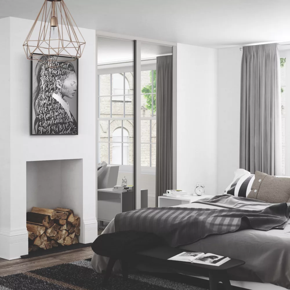 Spacepro Shaker 2-Door Sliding Wardrobe Door Kit Cashmere Frame Mirror Panel 1449 X 2260mm 4 Spacepro Shaker 2-Door Sliding Wardrobe Door Kit Cashmere Frame Mirror Panel 1449 X 2260mm - Image 2