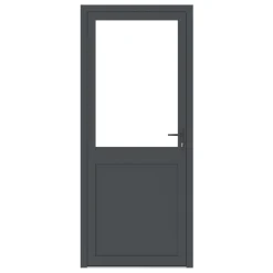 Crystal 1-Panel 1-Light Left-Hand Opening Anthracite Grey Aluminium Back Door 2090 X 920mm