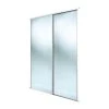 Spacepro Classic 2-Door Framed Sliding Mirror Wardrobe Doors White Frame Mirror Panel 1793 X 2260mm -ClearAmber shop 6772F P