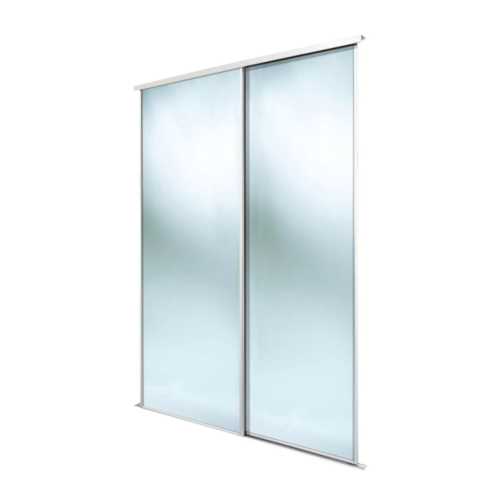 Spacepro Classic 2-Door Framed Sliding Mirror Wardrobe Doors White Frame Mirror Panel 1793 X 2260mm 3 Spacepro Classic 2-Door Framed Sliding Mirror Wardrobe Doors White Frame Mirror Panel 1793 X 2260mm