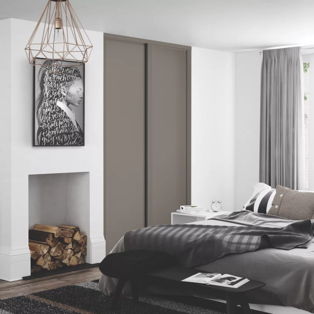 Spacepro Shaker 2-Door Sliding Wardrobe Door Kit Stone Grey Frame Stone Grey Panel 1145 X 2260mm 4 Spacepro Shaker 2-Door Sliding Wardrobe Door Kit Stone Grey Frame Stone Grey Panel 1145 X 2260mm - Image 2