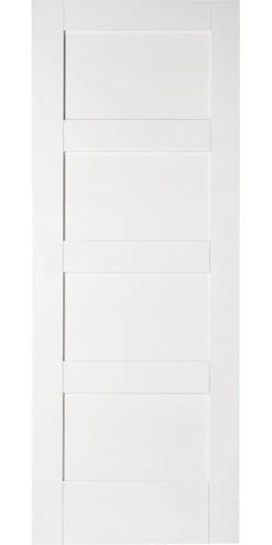 Jeld-Wen Primed White Wooden 4-Panel Shaker Internal Door 1981 X 762mm -ClearAmber shop 686JK A1